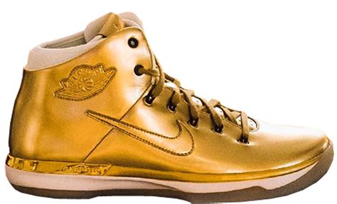 gold nike sneakers.